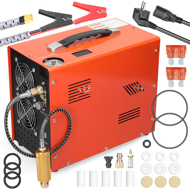 Image of Compressore d'aria elettrico ad alta pressione da 4500 psi con barometro Compressore d'aria con spegnimento automatico intelligente Compressore