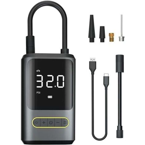 Compressore d'aria portatile, gonfiatore per pneumatici per auto senza fili, 3 volte più veloce, pompa elettrica per bici da 35 PSI e 2000 mAh con luce LED, mini compressore elettrico per auto, moto, 