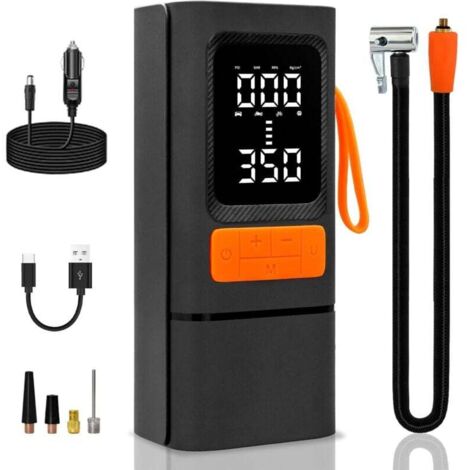 Compressore d'aria portatile KZQ, gonfiatore per pneumatici per auto senza fili da 150 PSI, pompa d'aria ricaricabile da 6000 mAh per bicicletta, auto, moto, pallone