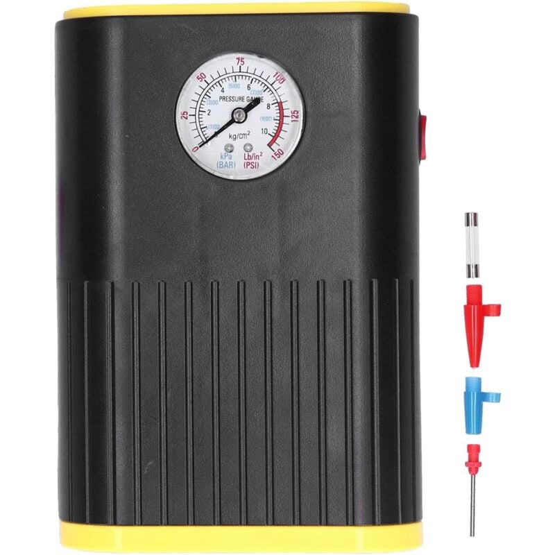 Image of Compressore d'aria portatile per gonfiaggio pneumatici, compressore d'aria per automobili, mini display portatile con puntatore LED, luce 12V 120W