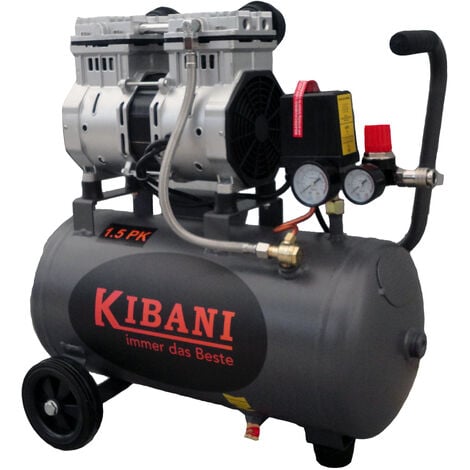 compressore kibani silenzioso 24 litri nuovo modello senza olio 1,5 CV / 1,1 kW