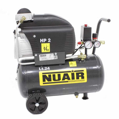 Compressore lubrificato a olio con serbatoio 24 L potenza 2HP Nuair FC2/24 CM2 S