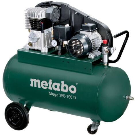 Compressore Metabo Mega 350-100 D 3 HP 90 litri trifase con trasmissione a cinghia