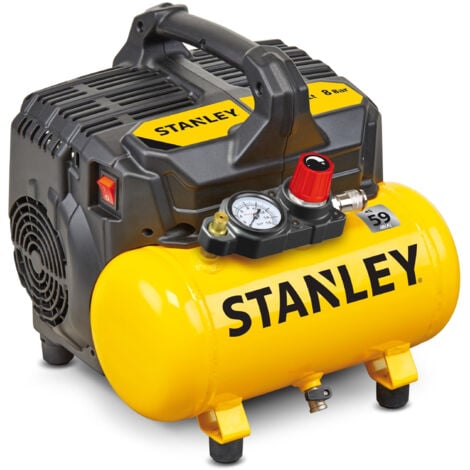 Compressore silenzioso Stanley DST100/8/6 59dB 100l/min 8bar Serbatoio 6L