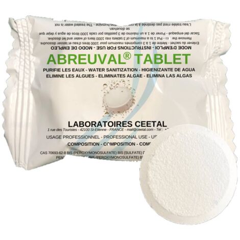 Comprimé ABREUVAL Tablet de 20 grs pour désinfection de décontamination de l'eau d'abreuvement