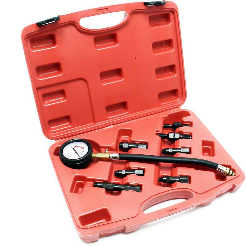 motor de gasolina moto cami/ón Comprobador de presi/ón medidor de compresi/ón compres/ímetro para coche