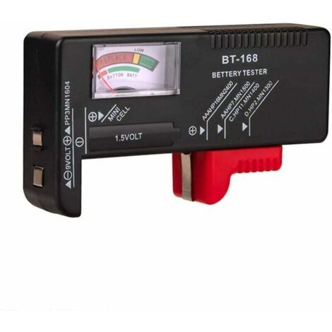 Comprobador de batería, comprobador de voltaje de batería, comprobador de pilas de botón AA/AAA/C/D/9 V/1,5 V, pantalla LCD universal