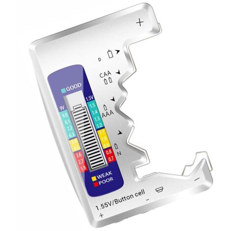 comprobador de batería digital universal para todas las pilas de botón C AA AAA DN 9V 6F22 1,5 V