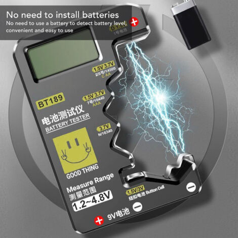 Comprobador de baterías digital ANENG, pantalla LCD grande para pilas N, D, C, AA, AAA y de botón, muestra la capacidad restante.