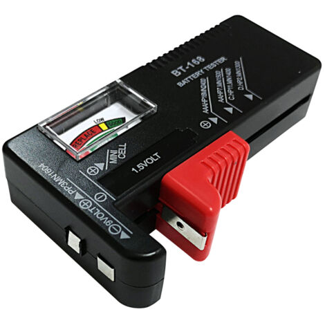 Comprobador de baterías universal para pilas AA/AAA/C/D/9V/1.5V/de botón, mide la duración de la batería, indicador LED.