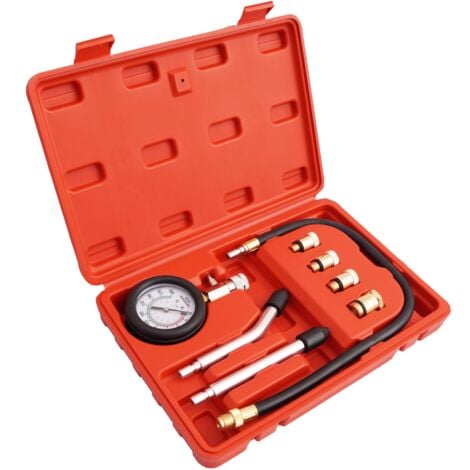 Comprobador de compresión GASOLINA profesional para motores de gasolina para automóviles y motocicletas  Medidores de compresión para motor Universal, 8 piezas