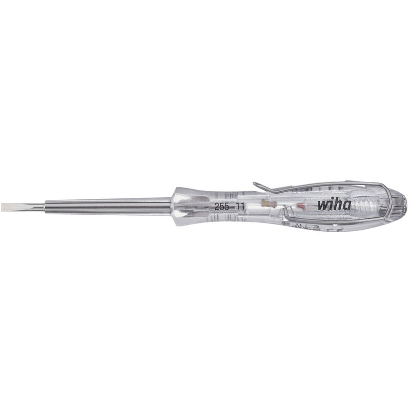 

Comprobador de tensión 255-11L 110-250 V AC unipolar ancho de corte 3 mm WIHA