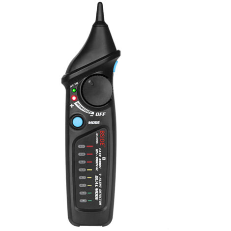Comprobador de tensión alterna sin contacto con forma de bolígrafo, detector NCV, modo dual automático/manual, comprobación de tensión bajo tensión real, sensibilidad ajustable, alarma sonora y visual