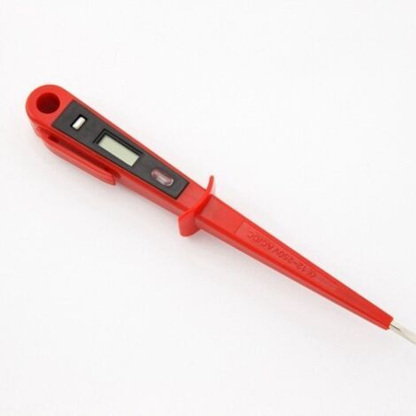 Comprobador de tensión y fase, hasta 250 V, rojo/negro, 190 mm
