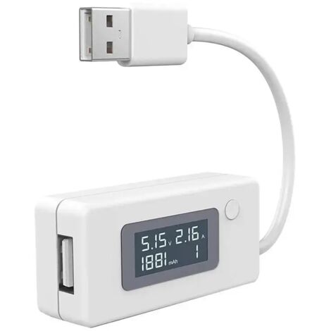 Comprobador de voltaje/amperaje, pantalla LCD USB, multímetro, prueba de velocidad para cables, cargadores y bancos de energía.