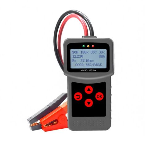 Comprobador digital de baterías de 12 voltios para coches y motocicletas, analizador de baterías Micro-200 Pro, herramienta de diagnóstico para automóviles y motocicletas.