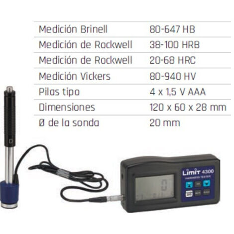 Comprobadores de dureza de materiales ligeros Limit 4300
