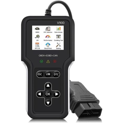 Compruebe el sistema del motor OBD2 OBD II EOBD escáner comprobador de batería TOLES de la torre V900 código de estado