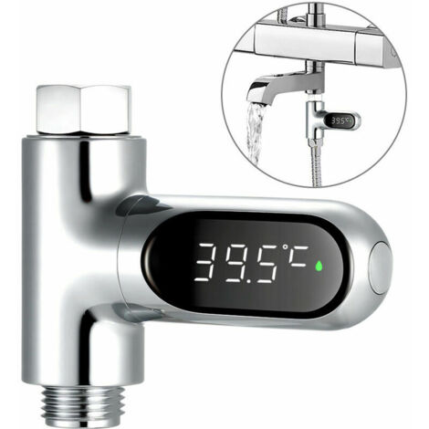 Compt d'eau à affichage LED Thermomètre de douche numérique Monit de température de bain Compt de température de l'eau avec plage de 585¡æ ¡æ/¨H