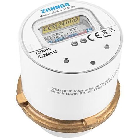 Compteur à eau sans fil à capsule Zenner Minotec M62 x 2 V2 30°C 2,5 R40V 325 RK ZR, wireless M-Bus