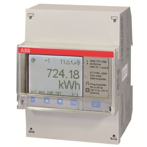 Compteur A42 Monophase Mesure InDirecte 6A Steel Mid 2CMA170555R1000 ABB 831211