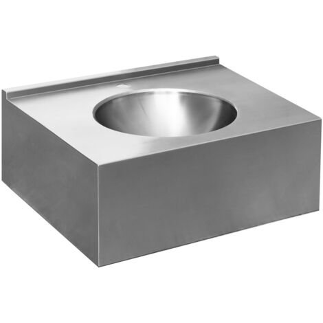 Compteur avec évier 550x270x550 mm, en acier inoxydable brossé