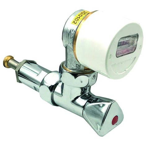 Compteur d'alimentation chromé pour eau froide/chaude "simplex" 1/2".