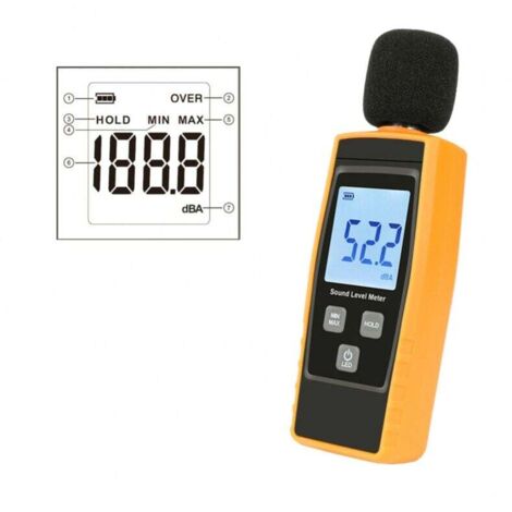 Compteur De Bruit Numérique Portable SPL Décibel Mètre 30-130 dB(A) Mesure Volume Son Testeur