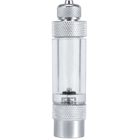 Compteur de bulles CO2 anti-retour en alliage d'aluminium pour aquarium – Tête simple, argent, 8x2 cm