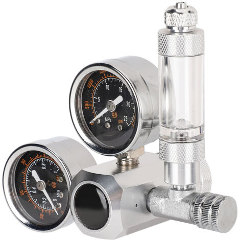 Compteur de CO2 Double Grand avec Régulateur de Pression pour Aquarium et Aquariophilie