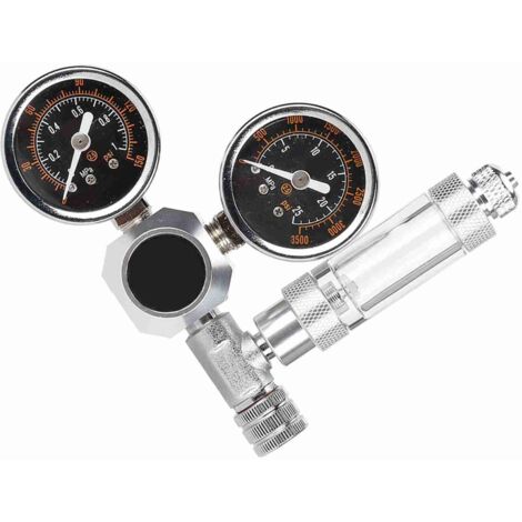 Compteur de CO2 Double Grand avec Régulateur de Pression pour Aquarium et Plantes Aquatiques