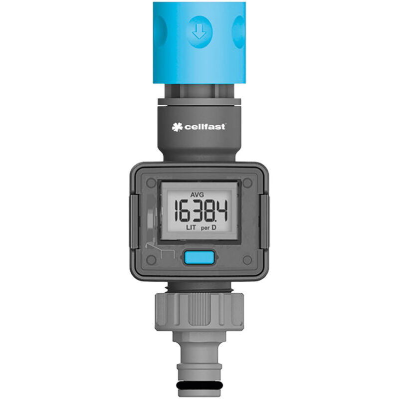 Ideal 52-098 Flowmeter de Water, Meter de Quantity de Water, Accurate Control Use Efficient of Water in the Garden, IPX6 - Cellfast