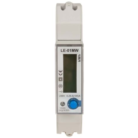 Compteur de consommation d'énergie active et réactive monophasé, Modbus RTU, multitarif
