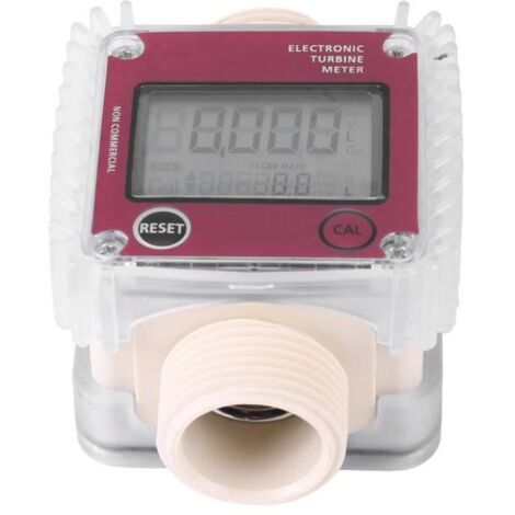 Compteur de débit à turbine, compteur d\'eau de débit 10-120L / MIN, jauge de débitmètre de carburant diesel numérique à