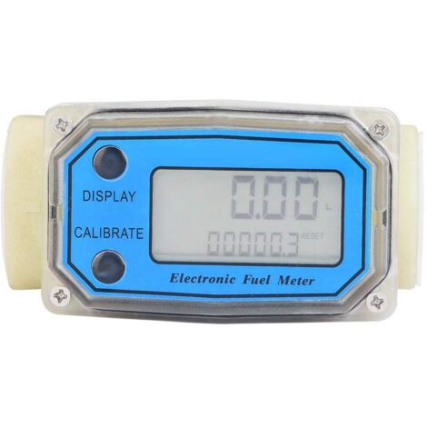 Compteur de débit de carburant de gazole de Digital, débitmètre de turbine 15-120L / min 1"compteur de débit d'eau de compteur de carburant diesel de NPT