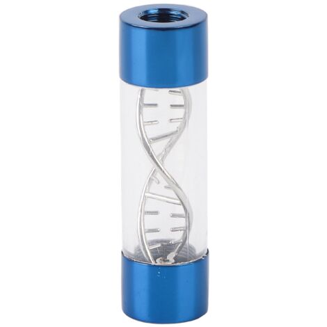 Compteur de débit d'eau pour refroidissement PC, filetage femelle G1/4, spirale métallique, disponible en plusieurs couleurs (bleu)