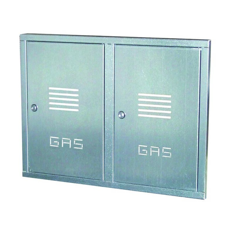 Porte double pour compteur de gaz avec cadre encastré h 50 x l 80 cm 6/10' d'épaisseur