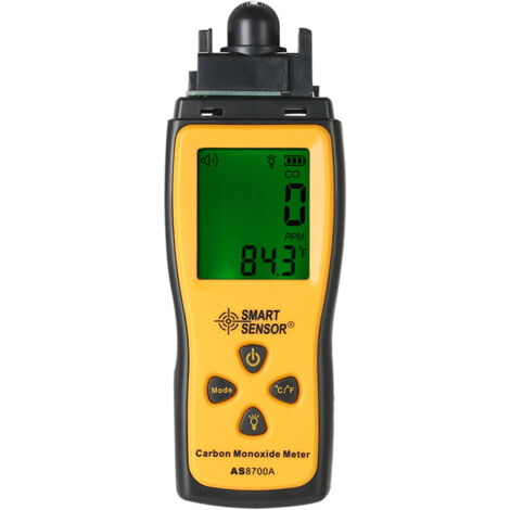 Compteur de monoxyde de carbone portable SENSOR avec testeur de gaz CO de haute précision, détecteur de moniteur, jauge, écran LCD, alarme sonore et lumineuse 0-1000 ppm