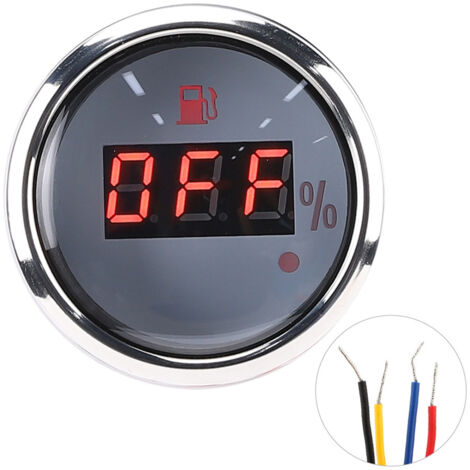 Compteur de Niveau de Carburant, Jauge de Niveau de Carburant Numérique à Affichage LED en Acier Inoxydable pour Marine pour Voiture pour Bateau (Blanc standard européen).