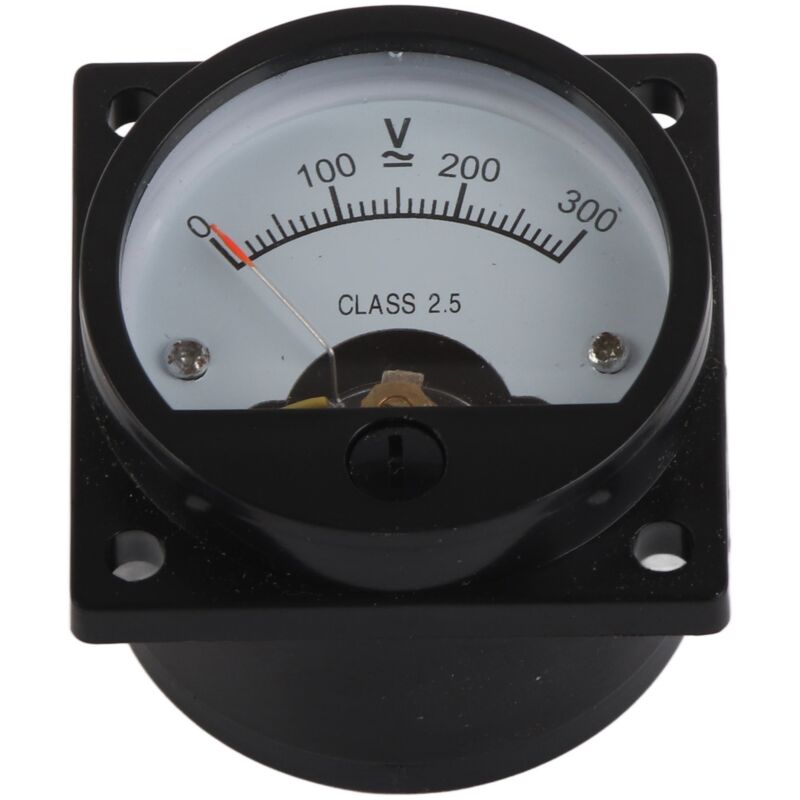 Treetalk - Compteur de Panneau à Cadran Analogique Voltmètre Rond Ampèremètre abs pour Mesure SO‑45 ac 0‑300 v Rond Noir