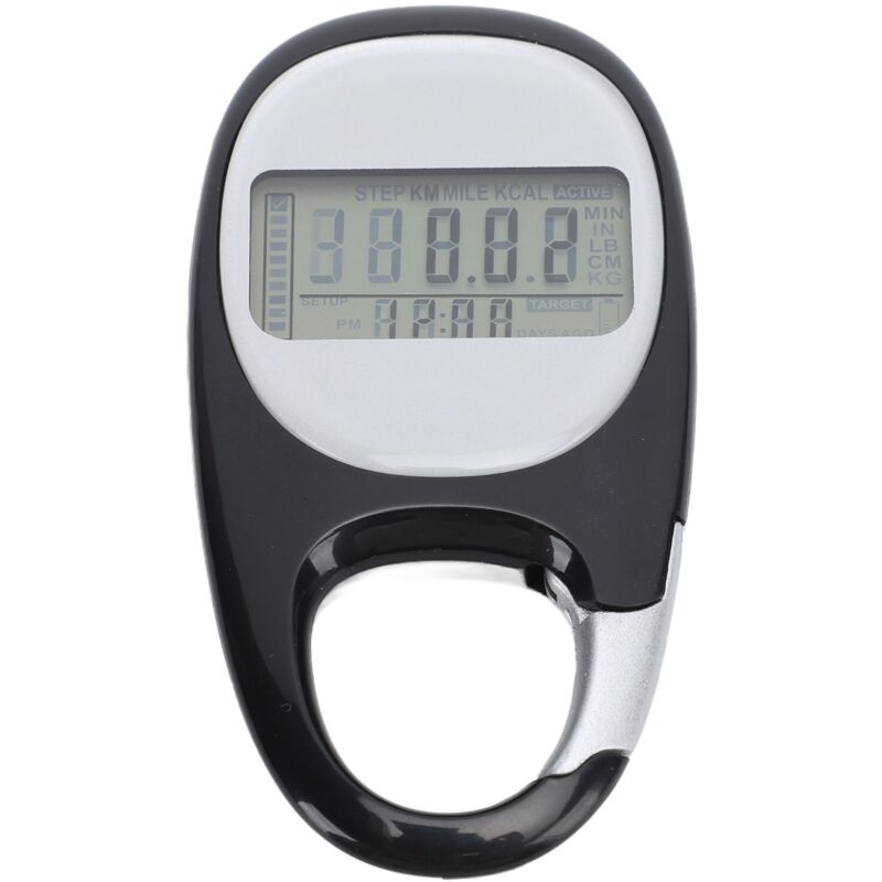Compteur de Pas Multifonction Clip Noir pour Randonnée Sport Voyage Mémoire