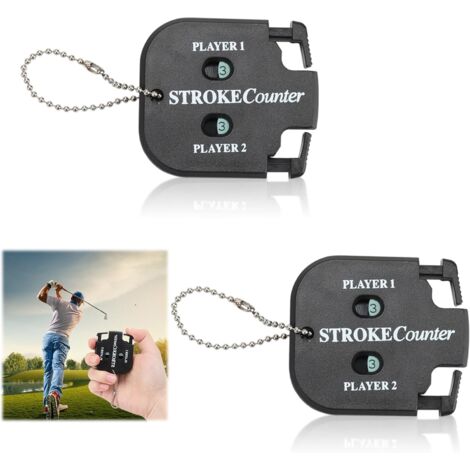 Compteur de porte de golf 2 pièces, compteur de porte de golf numérique avec chaîne, indicateur de visée, léger et portable, matériau ABS durable pour 2 joueurs, idéal pour les jeux de golf et de ball