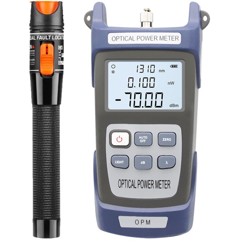 Lifcausal - Compteur de puissance optique portable et léger, 10mw,localisateur visuel de défauts, kit de testeur de réseau de haute précision,
