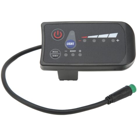 Compteur de Puissance pour Vélo Électrique Étanche 36V, Affichage LED sur Boîtier ABS avec Interface 5 Broches