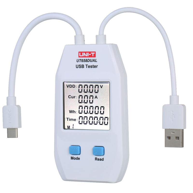 Compteur de puissance USB LCD Testeur USB Détecteur Voltmètre Ampèremètre Testeur de capacité de puissance numérique (UT658-Dual)
