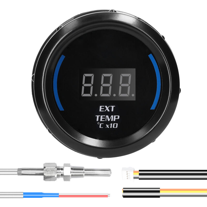 Image of Meterk - 52 mm Abgastemperaturanzeige, Auto-modifiziertes Messgerät, lcd mit Alarmfunktion, Schwarz