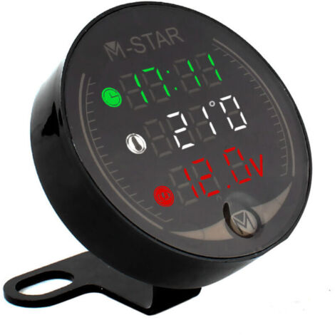 Compteur de température et de tension de kilométrage de moto LED