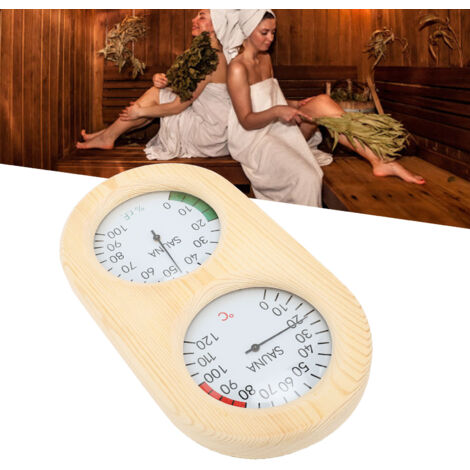 Compteur de Température et Humidité en Bois pour Sauna Double Affichage Intérieur Accessoire de Sauna-AUTRES