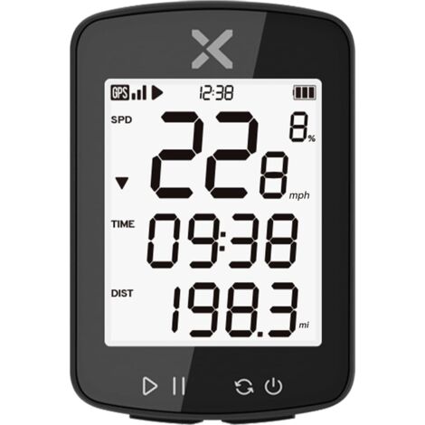 Compteur de vélo GPS G Gen2 sans fil, étanche IPX7, compatible Bluetooth, compteur de vitesse et odomètre rechargeable avec écran LCD 2,2 pouces, autonomie de 28 heures (compatible avec l'application 