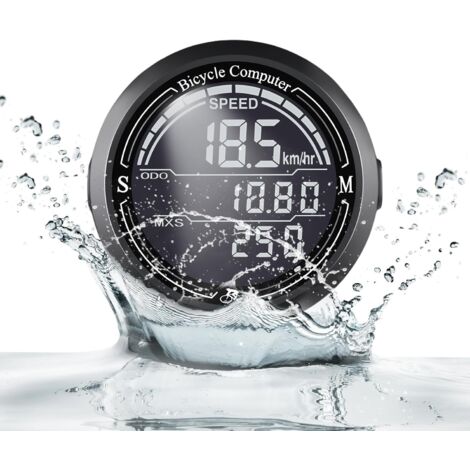 Compteur de vélo sans fil - 19 fonctions - Étanchéité IP67 - Écran HD rétroéclairé - Convient aux vélos de route et VTT
